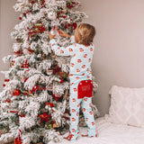 Vintage Santa buttflap pajamas with ruffles