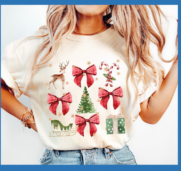 Christmas Red Bow tee