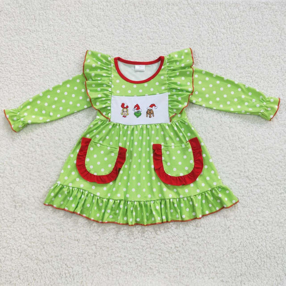 Grinch embroidered dress