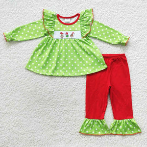 Grinch embroidered pants set